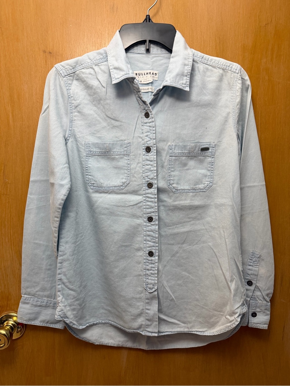 Bullhead Pale Blue women’s Long-Sleeve Button-Down Shirt